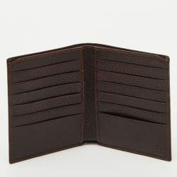 Gucci Dark Brown Leather Web Detail Card Case