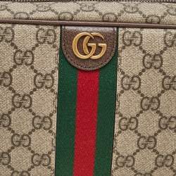 Gucci Beige/Brown GG Supreme Canvas and Leather Ophidia Toiletry Case