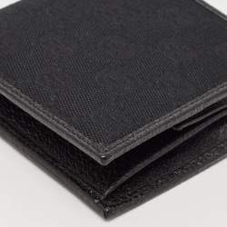 Pre Owned Gucci Black GG Canvas and Leather Bifold Wallet