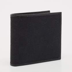 Pre Owned Gucci Black GG Canvas and Leather Bifold Wallet