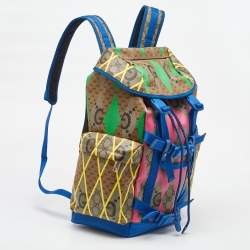Gucci Multicolor GG Supreme Canvas Rhombus Print Backpack