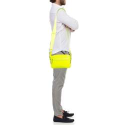 Gucci Lime Green Guccissima Rubber Effect Leather Crossbody Bag