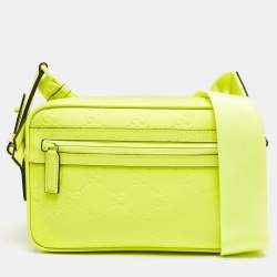 Gucci Lime Green Guccissima Rubber Effect Leather Crossbody Bag