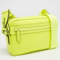 Gucci Lime Green Guccissima Rubber Effect Leather Crossbody Bag