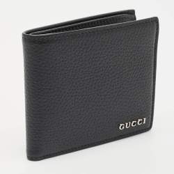 Gucci Black Leather Logo Bifold Wallet