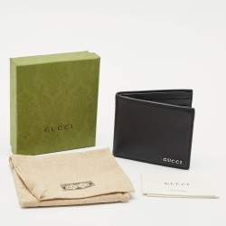 Gucci Black Leather Logo Bifold Wallet