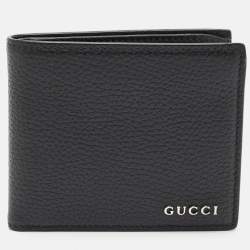 Gucci Black Leather Logo Bifold Wallet