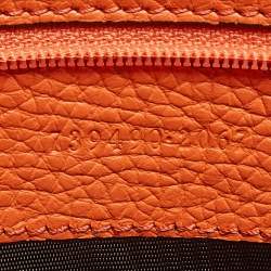 Pre Owned Gucci Neon Orange Jumbo GG Leather Medium Pouch