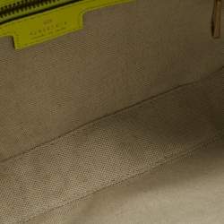 Pre Owned Gucci Neon Green/Beie GG Supreme Canvas and Leather Ophidia Crossbody Bag