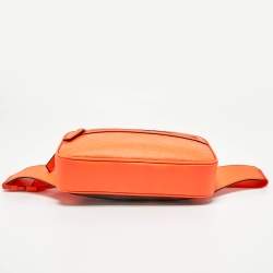 مملوكة مسبقًا Gucci Neon Orange Rubber Effect Guccissima Leather Small Belt Bag