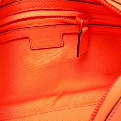 مملوكة مسبقًا Gucci Neon Orange Rubber Effect Guccissima Leather Small Belt Bag