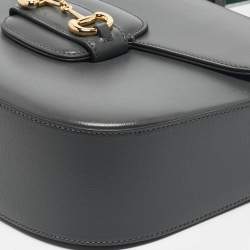 Pre Owned Gucci Grey Leather Horsebit 1955 Shoulder Bag