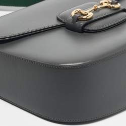 Pre Owned Gucci Grey Leather Horsebit 1955 Shoulder Bag