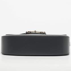 Pre Owned Gucci Grey Leather Horsebit 1955 Shoulder Bag