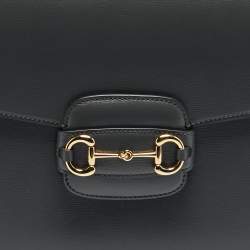 Pre Owned Gucci Grey Leather Horsebit 1955 Shoulder Bag