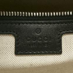 Pre Owned Gucci Black GG Embossed Leather Medium Tote