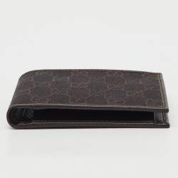 Pre Owned Gucci Dark Brown GG Canvas GG Bifold Wallet
