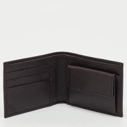 Pre Owned Gucci Dark Brown GG Canvas GG Bifold Wallet