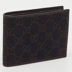 Pre Owned Gucci Dark Brown GG Canvas GG Bifold Wallet