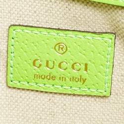 Pre Owned Gucci Neon Green/Beige GG Supreme Canvas and Leather Ophidia Belt Bag