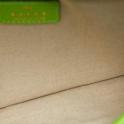 Pre Owned Gucci Neon Green/Beige GG Supreme Canvas and Leather Ophidia Belt Bag