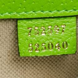 Pre Owned Gucci Neon Green/Beige GG Supreme Canvas and Leather Ophidia Belt Bag