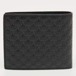 Pre Owned Gucci Black Microguccissima Leather Bifold Wallet