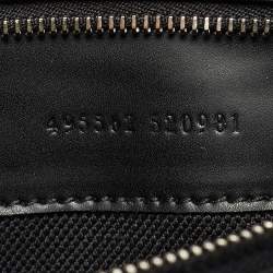 Pre Owned Gucci Black GG Supreme Canvas and Leather Wristlet Pouch