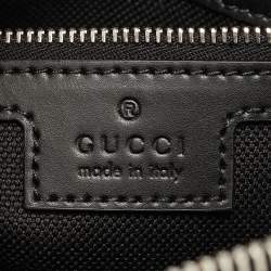 Pre Owned Gucci Black GG Supreme Canvas and Leather Wristlet Pouch