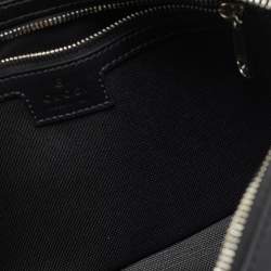 Pre Owned Gucci Black GG Supreme Canvas and Leather Wristlet Pouch