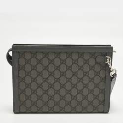Pre Owned حقيبة صغيرة غوتشي جلد وكانفاس سوبر يم جي جي رمادي أوفيديا