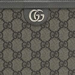 Pre Owned حقيبة صغيرة غوتشي جلد وكانفاس سوبر يم جي جي رمادي أوفيديا