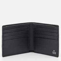 Pre Owned محفظة غوتشي طية مزدوجة قماش جي جي سوبريم أسود/فضي