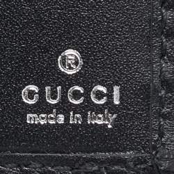 Pre Owned محفظة غوتشي طية مزدوجة قماش جي جي سوبريم أسود/فضي