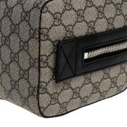 Gucci Beige/Balck GG Supreme Canvas and Leather Web Toiletry Pouch