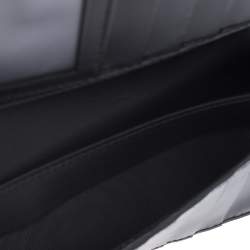 مملوكة مسبقًا Gucci Black Guccissima Leather Web Long Wallet