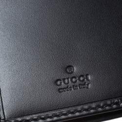 مملوكة مسبقًا Gucci Black Guccissima Leather Web Long Wallet