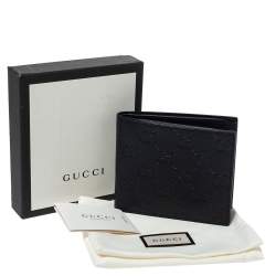 Gucci Navy Blue Guccissima Leather Bifold Wallet