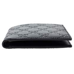 Gucci Navy Blue Guccissima Leather Bifold Wallet