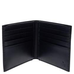 Gucci Navy Blue Guccissima Leather Bifold Wallet