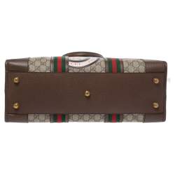 Pre Owned حقيبة غوتشي كورير سوفت دوفيل كانفاس سوبريم جي جي وجلد بيج/بنية