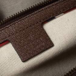 Pre Owned حقيبة غوتشي كورير سوفت دوفيل كانفاس سوبريم جي جي وجلد بيج/بنية