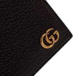 Gucci Brown Leather GG Marmont Long Bifold Wallet