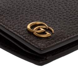 Gucci Brown Leather GG Marmont Long Bifold Wallet