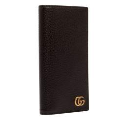 Gucci Brown Leather GG Marmont Long Bifold Wallet