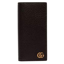 Gucci Brown Leather GG Marmont Long Bifold Wallet