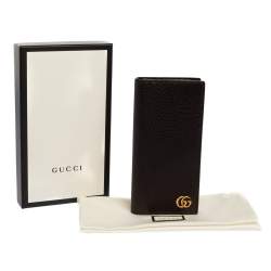 Gucci Brown Leather GG Marmont Long Bifold Wallet