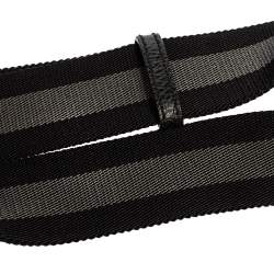 Pre Owned حقيبة ماسنجر غوتشي جلد ونايلون جي جي سوداء صغيرة 