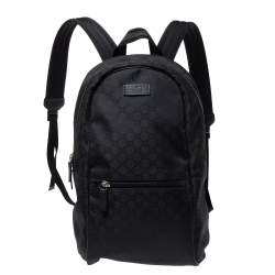 Gucci Backpack GG Nylon Medium Black in Nylon with Silver-tone - US