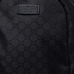 Gucci Black GG Nylon and Leather Rucksack Backpack